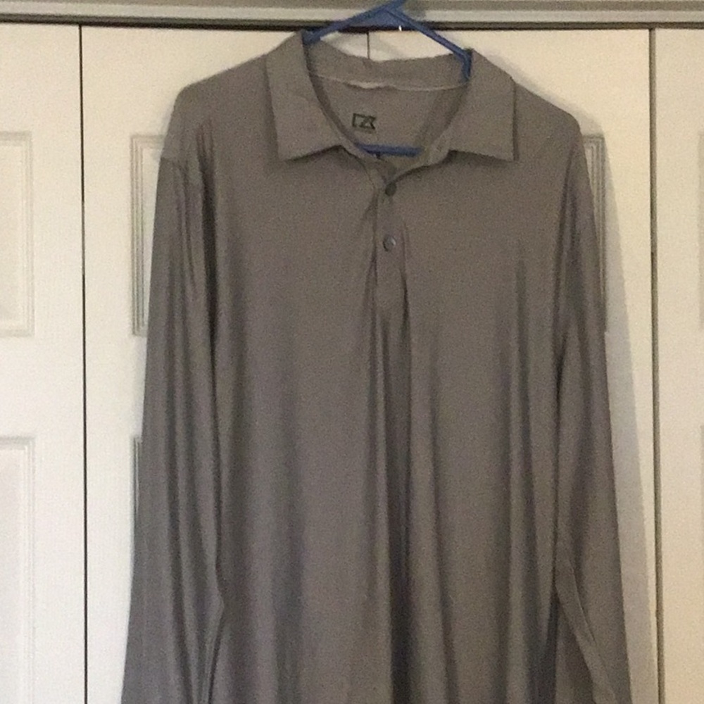 Cutter Buck long sleeve golf shirt - silver (grey)